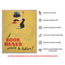 Load image into Gallery viewer, Digitally Restored and Enhanced 1936 Chicago Book Mark Would Be Better WPA Federal Art Project Library Poster - Depression Era Art Deco - Archival Reproduction
