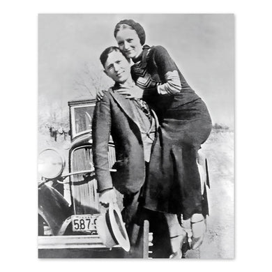 Digitally Restored and Enhanced 1934 Bonnie and Clyde Photo Print - Vintage Photo of Bonnie & Clyde Poster - Old Photo of Couple Bonnie and Clyde Wall Art