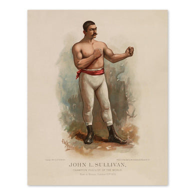 Digitally Restored and Enhanced 1883 John L Sullivan Photo Print - Vintage Photo of Heavyweight Champion Pugilist John L Sullivan Wall Art Poster