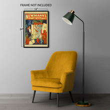 Load image into Gallery viewer, Digitally Restored and Enhanced 1911 Newmann Spirit Mysteries Poster - Spiritualism Mentalist - Vaudeville Golden Age Theater - Archival Print
