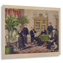 Cargar imagen en el visor de la galería, Digitally Restored and Enhanced  1882 President James Garfield Family Library Portrait - Gilded Age American Political History - Archival Print
