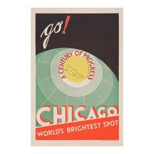 Load image into Gallery viewer, Digitally Restored and Enhanced1933 Century of Progress Chicago World's Fair Poster - Vintage Art Deco Exposition - Depression Era Tourism Art - Archival Reproduction 
