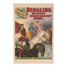 Load image into Gallery viewer, Digitally Restored and Enhanced 1899 Ringling Bros Circus Poster - Roman Hippodrome Horse Races - Victorian Americana - Archival Print
