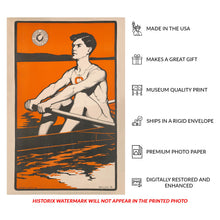 Load image into Gallery viewer, Digitally Restored and Enhanced 1905 Syracuse University Rowing Poster - Edwardian Era Collegiate Crew Sports - Vintage College Athletics - Archival Reproduction
