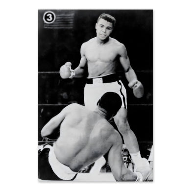 Digitally Restored and Enhanced 1934 Muhammad Ali VS Sonny Liston Poster Photo - Old Photo Print of The Greatest Muhammad Ali Standing Over Sonny Liston