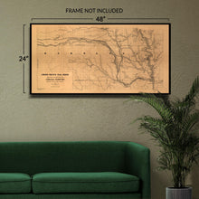 Cargar imagen en el visor de la galería, Digitally Restored and Enhanced 1865 Nebraska Territory Railroad Map - Union Pacific Transcontinental Survey - Westward Expansion - Archival Reproduction
