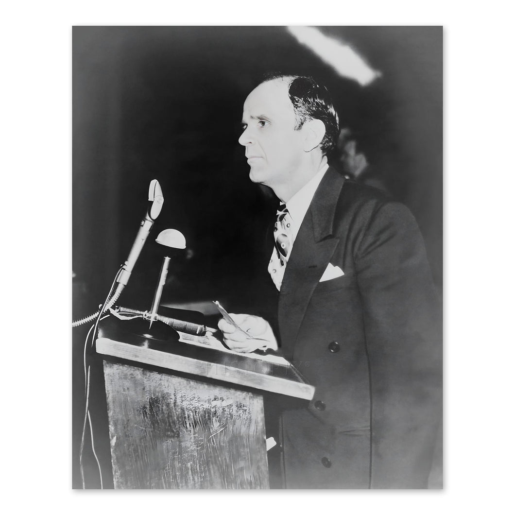 Digitally Restored and Enhanced 1950 William Branham Photo Print - Old Photo of WIlliam Branham Preaching at Sam Houston Coliseum - William Branham Poster