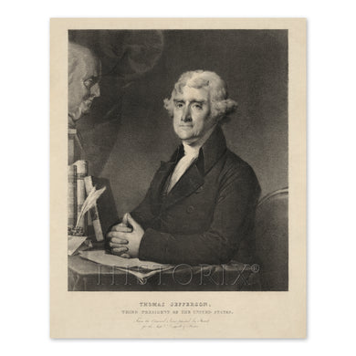 Digitally Restored and Enhanced 1825 Thomas Jefferson Portrait Photo Print - Restored Photo of United States Third President Thomas Jefferson Wall Art