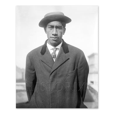 Digitally Restored and Enhanced 1900 Duke Kahanamoku Portrait Photo - Vintage Hawaiian Surfer & Olympic Swimmer Duke Kahanamoku Poster Wall Art