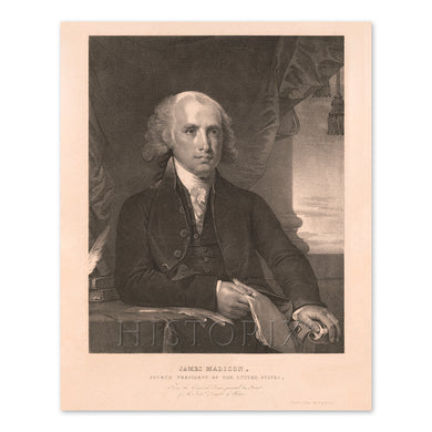 Digitally Restored and Enhanced 1828 James Madison Portrait Photo Print - Old James Madison President of the United States of America Wall Art Poster