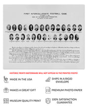 Cargar imagen en el visor de la galería, Digitally Restored and Enhanced 1869 First Intercollegiate Football Game Photo Print - History of College Football Wall Art - Vintage Football Poster Photo
