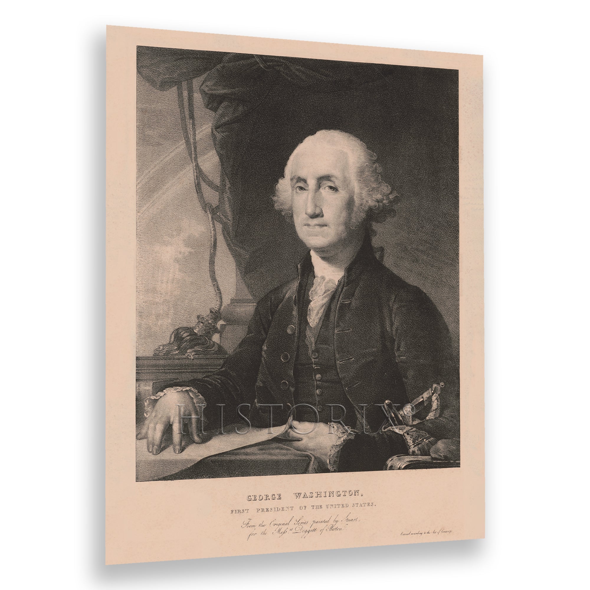 1828 USA President George Washington Portrait Photo Wall Art