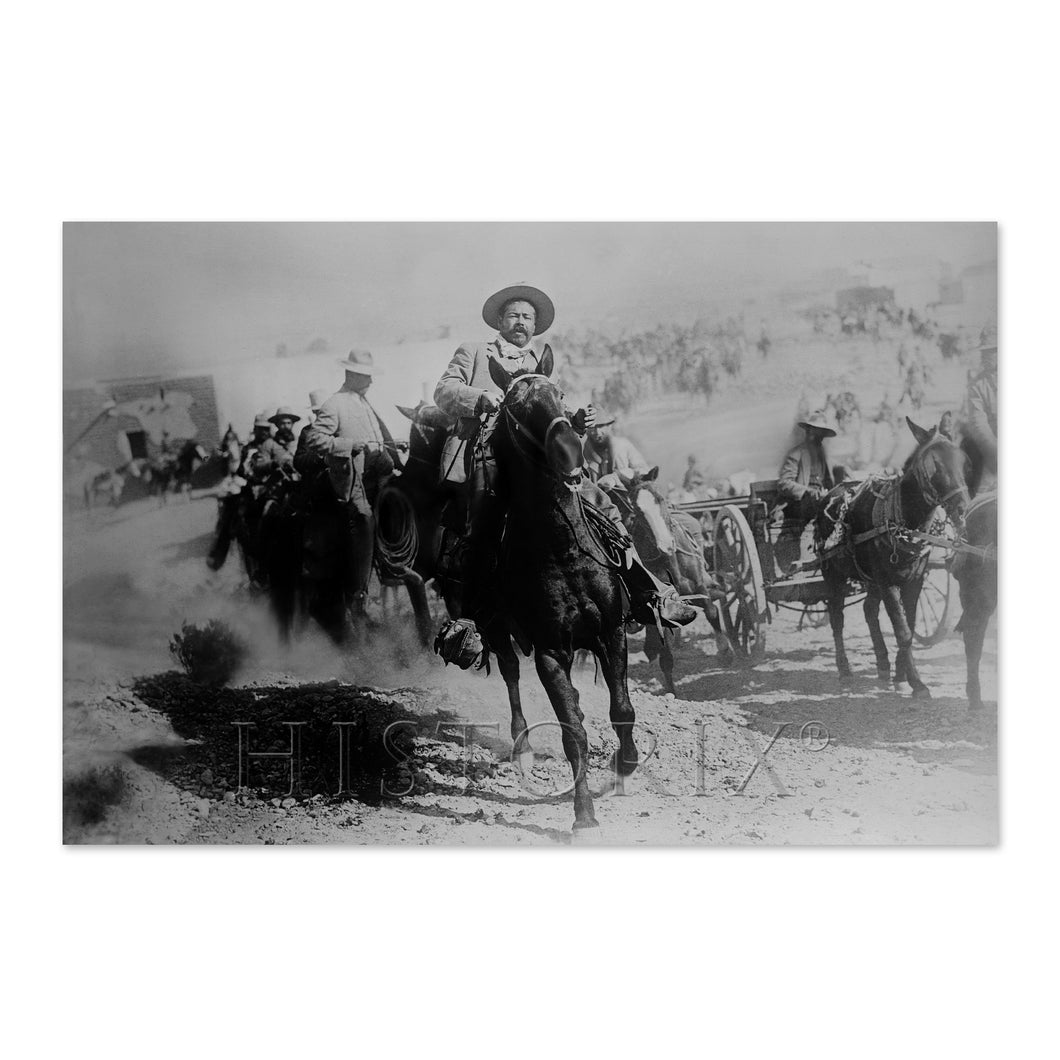 1914 General Francisco Pancho Villa on Horseback Photo Print - Pancho Villa Vintage Poster During The Mexican Revolution