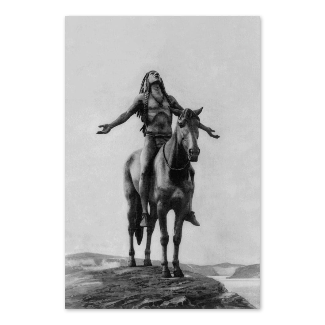Digitally Restored and Enhanced 1921 Appeal to The Great Spirit Photo Print - Old Native Indian on Horseback Appeal to The Great Spirit Poster Wall Art