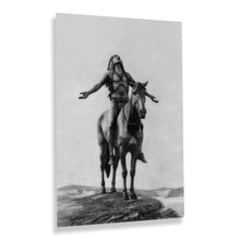Load image into Gallery viewer, Digitally Restored and Enhanced 1921 Appeal to The Great Spirit Photo Print - Old Native Indian on Horseback Appeal to The Great Spirit Poster Wall Art

