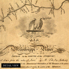 Cargar imagen en el visor de la galería, Digitally Restored and Enhanced 1811 Mississippi River Map Canvas - Canvas Wrap Vintage Wall Map of Mississippi River - Historic Mississippi Poster - Old Mississippi Map From Source To Missouri Mouth
