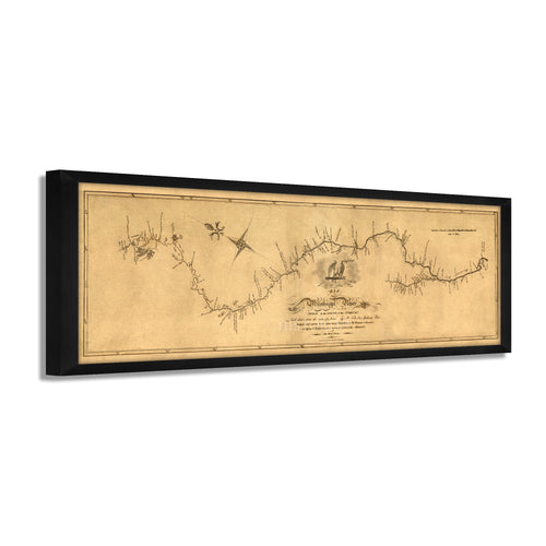 Digitally Restored and Enhanced 1811 Mississippi River Map - Framed Vintage Map of The Mississippi River - Old Wall Map of Mississippi Poster - Restored Mississippi Map Print