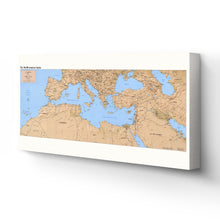 Load image into Gallery viewer, Digitally Restored and Enhanced 1998 Mediterranean Map Canvas Art - Canvas Wrap Vintage Map of Mediterranean Poster - Old Mediterranean Wall Art - Historic Mediterranean Basin Map Print
