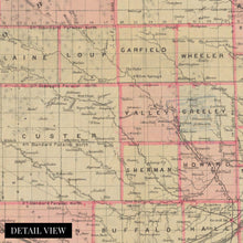 Load image into Gallery viewer, Digitally Restored and Enhanced 1885 Nebraska Map Canvas Art - Canvas Wrap Vintage History of Nebraska State Map - Old Nebraska Poster - Restored Nebraska Wall Art - Topographical Map of Nebraska
