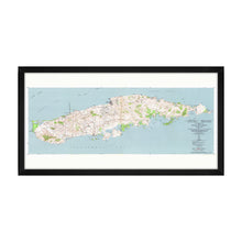 Load image into Gallery viewer, Digitally Restored and Enhanced 1951 Island of Vieques Map Print - Framed Vintage Mapa de Puerto Rico Wall Art - Old Topographic Map of the Island of Vieques Puerto Rico Poster
