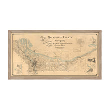 Load image into Gallery viewer, Digitally Restored and Enhanced 1889 Multnomah County Oregon Map - Framed Vintage Multnomah Wall Art - Old Map of Oregon Poster - History Map of Multnomah County Oregon Wall Art
