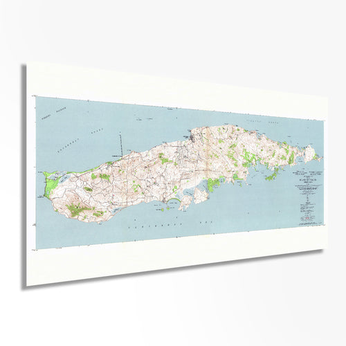 Digitally Restored and Enhanced 1951 Vieques Island Puerto Rico Map - Puerto Rico Vintage Map - Isla de Viques Puerto Rico Map Wall Art - Map of Puerto Rico Poster - Mapa de Puerto Rico Poster