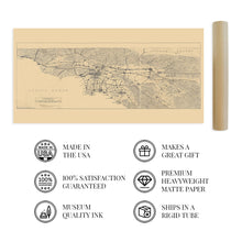 Cargar imagen en el visor de la galería, Digitally Restored and Enhanced 1915 Los Angeles California Map -  Map of Los Angeles &amp; San Gabriel Mountains - Old Map of Los Angeles California Wall Art
