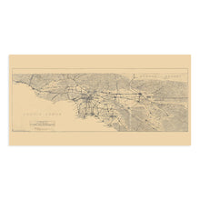Cargar imagen en el visor de la galería, Digitally Restored and Enhanced 1915 Los Angeles California Map -  Map of Los Angeles &amp; San Gabriel Mountains - Old Map of Los Angeles California Wall Art
