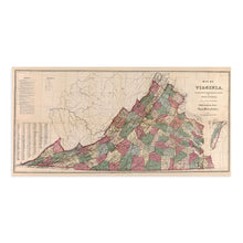Load image into Gallery viewer, Digitally Restored and Enhanced 1871 State Map of Virginia - Vintage Map Wall Art - Vintage Virginia Map with Population of Cities, Towns and Townships - Virginia Wall Map - Virginia Decor
