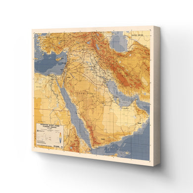 Digitally Restored and Enhanced 1991 Operation Desert Storm Map Canvas Art - Canvas Wrap Vintage Wall Map of Middle East - Old Middle East Map Poster - Operation Desert Storm Planning Graphic Map