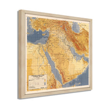 Load image into Gallery viewer, Digitally Restored and Enhanced 1991 Operation Desert Storm Map - Framed Vintage Middle East Map Poster - Old Middle East Wall Art - Restored Operation Desert Storm Planning Graphic
