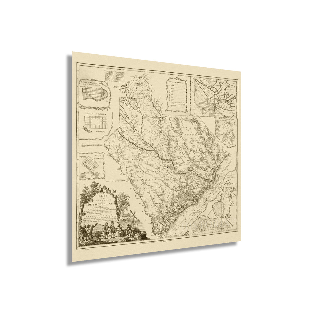 Digitally Restored and Enhanced 1773 Map of South Carolina - Vintage Map Wall Art - American Revolution South Carolina Map Poster - Old South Carolina Map Art - Vintage South Carolina Map Print