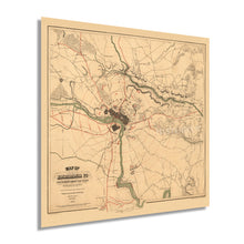 Load image into Gallery viewer, Digitally Restored and Enhanced 1864 Richmond Virginia Map - Vintage Richmond Map Poster - Old Richmond Wall Art - Historic Richmond VA Map - Restored Map of Richmond VA and Surrounding Country
