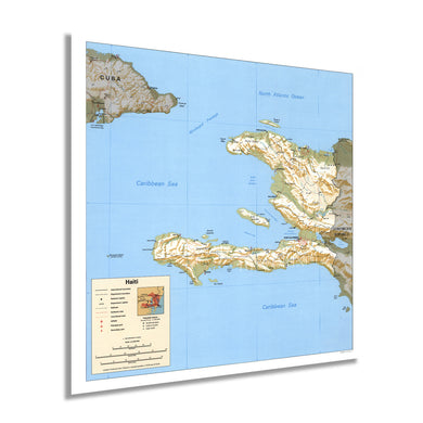 Digitally Restored and Enhanced 1994 Haiti Map Print - Republic of Haiti Wall Art - History Map of Haiti Poster - Old Port-Au-Prince Map of Haiti