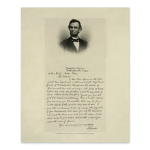 Load image into Gallery viewer, Digitally Restored and Enhanced 1892 Abraham Lincoln Photo Print - Old Letter from President Abraham Lincoln to Mrs Bixby - Vintage Abraham Lincoln Poster
