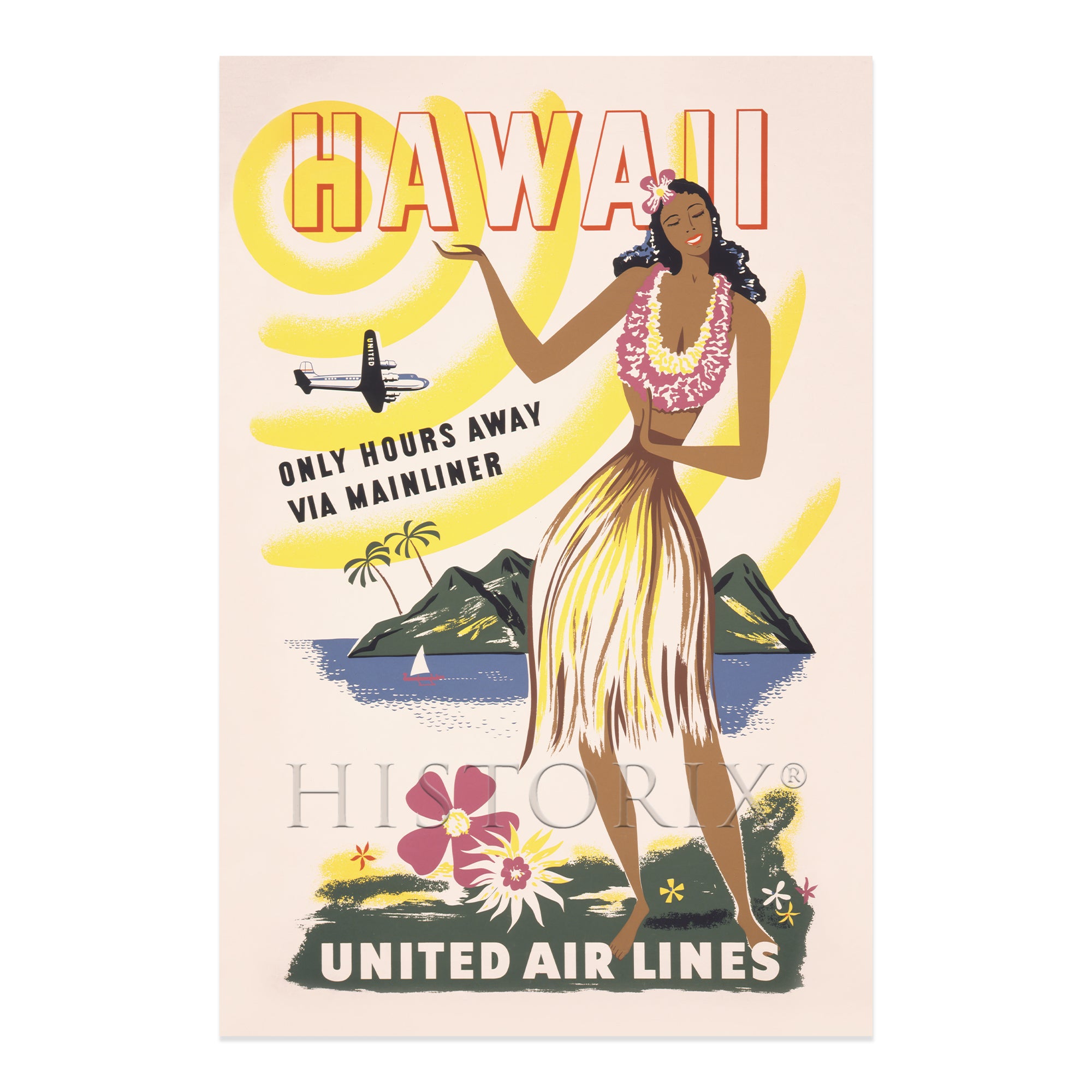 1950 Hawaii Hours Away Via Mainliner United Air Lines Travel