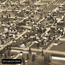 Load image into Gallery viewer, Digitally Restored and Enhanced 1884 Cheney Washington Map Poster - Old Bird&#39;s Eye View Map of Cheney Spokane Washington Territory Print Wall Art
