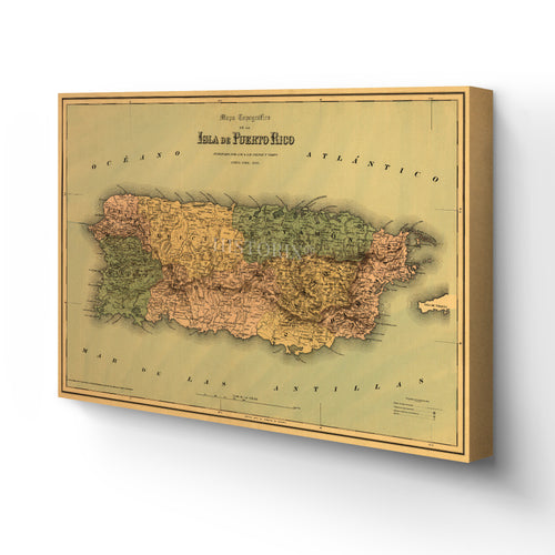 Digitally Restored and Enhanced 1886 Puerto Rico Map Canvas - Canvas Wrap Vintage Mapa de Puerto Rico - Wall Map of Puerto Rico Poster - Old Puerto Rico Wall Art - Historic Puerto Rico Map Poster