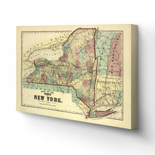 Load image into Gallery viewer, Digitally Restored and Enhanced 1875 New York Map Canvas Art - Canvas Wrap Vintage Map of New York Wall Art - Old New York Poster - Restored Map of NY State - Plan of the State of New York Map Poster
