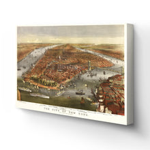 Load image into Gallery viewer, Digitally Restored and Enhanced 1870 Map of New York Canvas Art - Canvas Wrap Vintage New York Map - Restored New York Wall Art - Old Wall Map of New York City Poster - Historic New York City Wall Art
