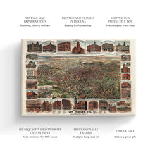 Load image into Gallery viewer, Digitally Restored and Enhanced 1891 Los Angeles - Canvas Wrap Vintage Map of Los Angeles Wall Art - Old Los Angeles Poster - Map of Los Angeles California Showing Population of City &amp; Environs
