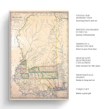Load image into Gallery viewer, Digitally Restored and Enhanced 1820 Mississippi Map Canvas Art - Canvas Wrap Vintage State Map of Mississippi Wall Art - Historic Mississippi Poster - Old Mississippi State Map from Surveys
