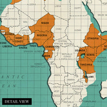 Cargar imagen en el visor de la galería, Digitally Restored and Enhanced 1966 World Map Canvas Art - Canvas Wrap Vintage World Map Poster - Historic World Map Wall Art - Old Map of the World Wall Map - Peace Corps Poster Around The World
