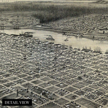 Load image into Gallery viewer, Digitally Restored and Enhanced 1879 Portland Oregon Map - Canvas Wrap Vintage Oregon Map - Historic Portland Oregon Map - Bird&#39;s Eye View Map of Oregon Wall Art Poster Print

