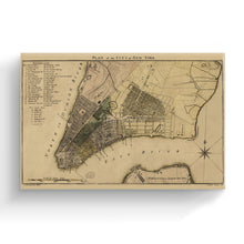 Cargar imagen en el visor de la galería, Digitally Restored and Enhanced - 1789 New York Canvas Map - Canvas Wrap Vintage New York Map - Old Wall Map of New York City Poster - Historic New York Wall Art - Restored Plan of New York City Map
