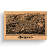 Load image into Gallery viewer, Digitally Restored and Enhanced 1882 Ithaca Map Canvas Art - Canvas Wrap Vintage Map of Ithaca New York Poster - Restored Ithaca NY Map - Old Ithaca New York Map - Bird&#39;s Eye View of Ithaca New York
