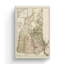 Load image into Gallery viewer, Digitally Restored and Enhanced 1796 New Hampshire Map Canvas Art - Canvas Wrap Vintage Map of New Hampshire - Restored NH Map - Historic State of New Hampshire Wall Art Poster
