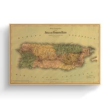 Load image into Gallery viewer, Digitally Restored and Enhanced 1886 Puerto Rico Map Canvas - Canvas Wrap Vintage Mapa de Puerto Rico - Wall Map of Puerto Rico Poster - Old Puerto Rico Wall Art - Historic Puerto Rico Map Poster
