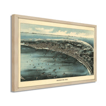Load image into Gallery viewer, Digitally Restored and Enhanced 1910 Provincetown MA Map - Framed Vintage Cape Cod Map of Provincetown Wall Art - Old Bird&#39;s Eye View Map of Cape Cod Provincetown Massachusetts Poster

