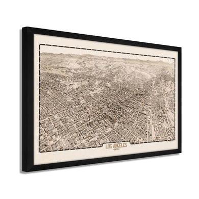 Digitally Restored and Enhanced 1909 Los Angeles Map Poster - Framed Vintage Map of Los Angeles California - Old Los Angeles Wall Art - CIty & Suburban Street Map of Los Angeles CA